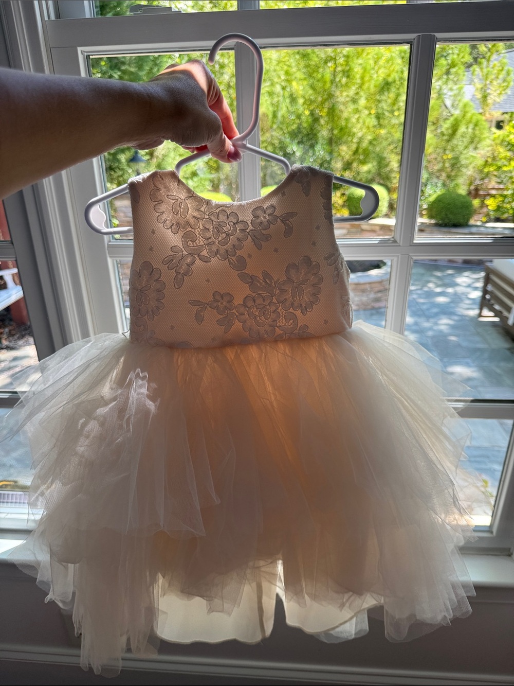 Tip Top Kids Ivory Floral Tulle Party Dress